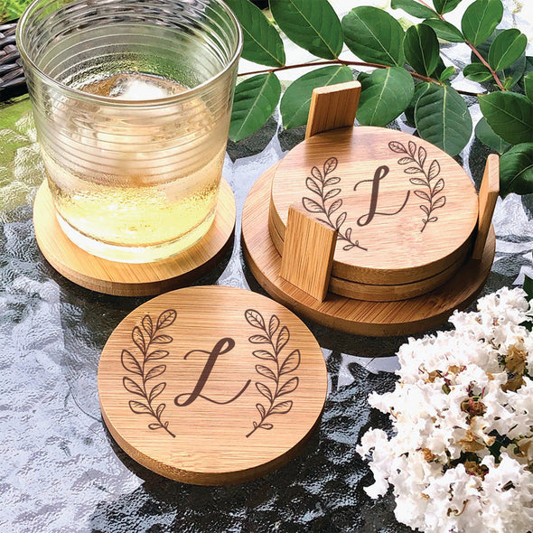 Personalized Coaster Set of 4 Monogramed Gift