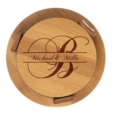 Coaster Set Personalized Bamboo Wedding Gift