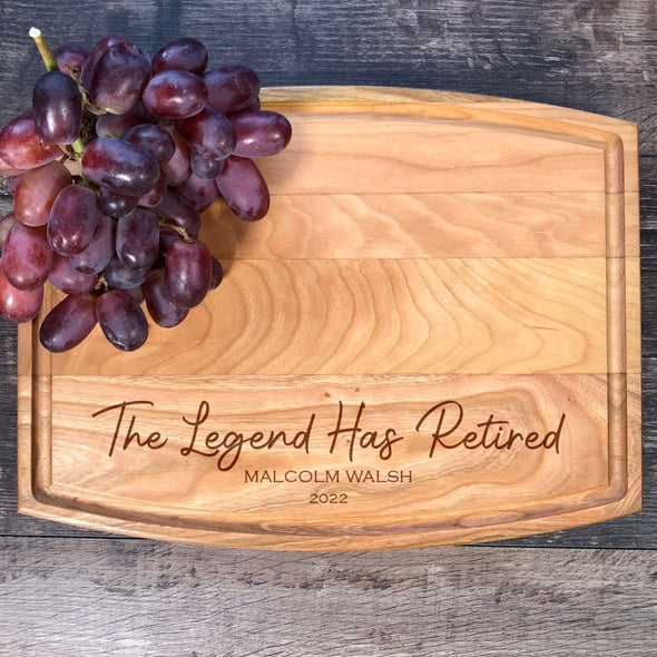 The Legend Has Retired Personalized Cutting Board Retirement Gift