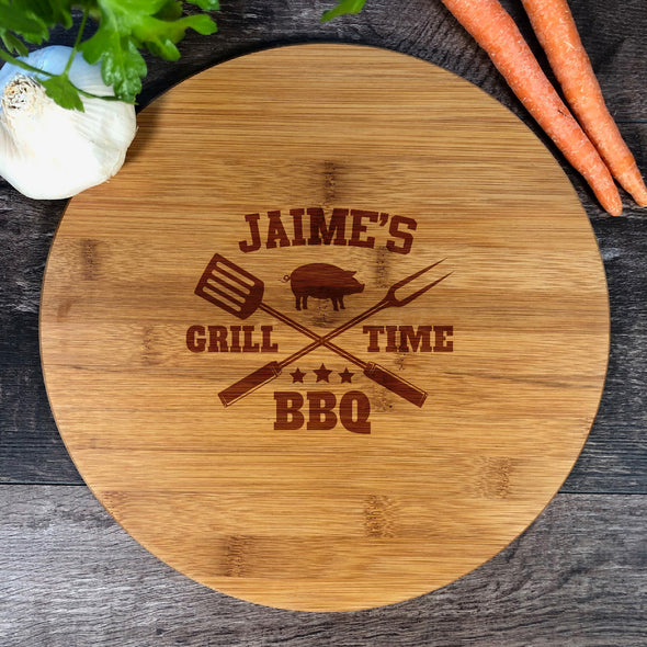 Custom Cutting Board. Grill Time BBQ. M40