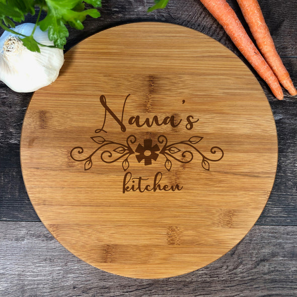 Nana's Kitchen. Engraved Cutting Board. Grandma. Granny. Mommy. Custom Name. M49