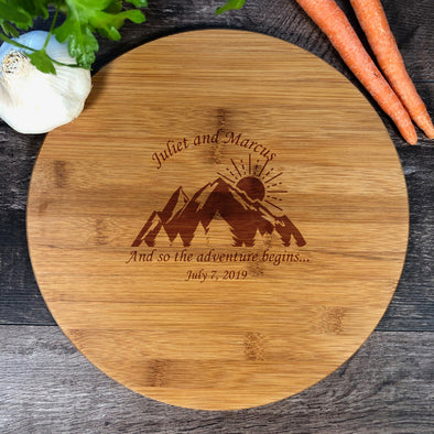 Custom Cutting Board. And So The Adventure Begins. Customized. Wedding Gift. M41