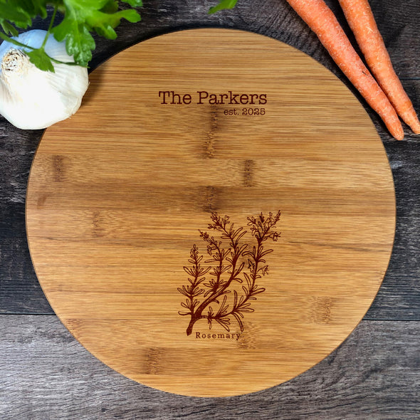 Rosemary Cutting Board. Custom Board. Herbs. M63