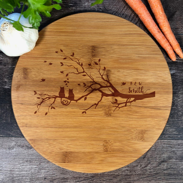 Love and Family Custom Cutting Board. Cats On A Branch. M10