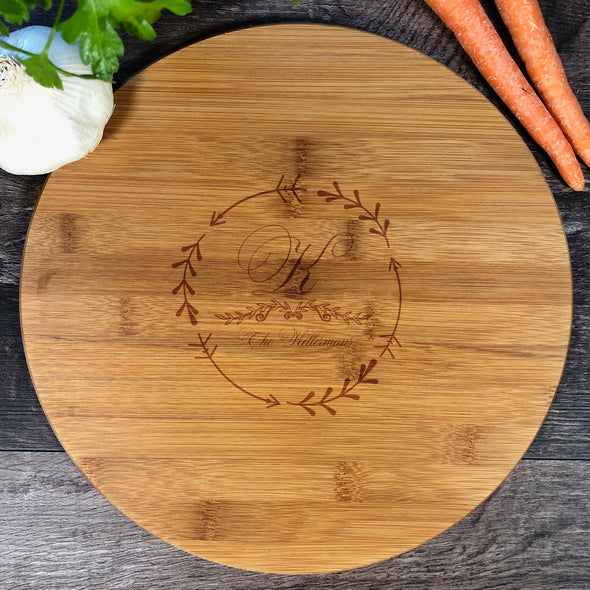 Customizable Board.  Monogram. Family Name. M26