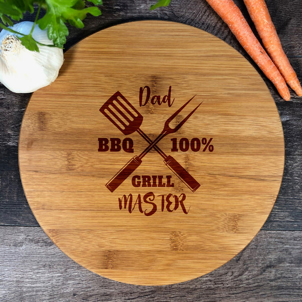 Grill Master. Engraved Cutting Board. Gift For Dad M36