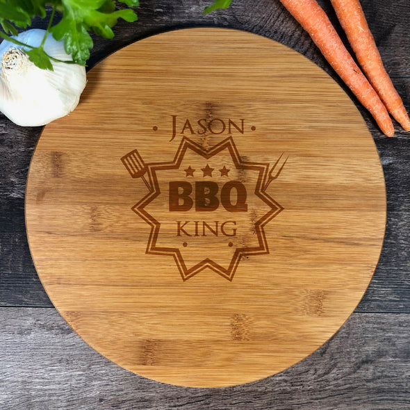 BBQ King. Engraved Cutting Board. Customizable Gifts. M39