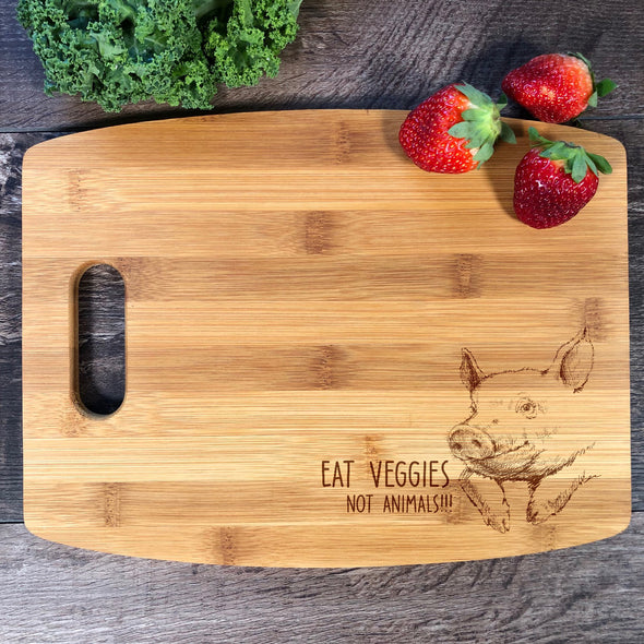 Personalized Cheese Board. Eat Veggies Not Animals M45