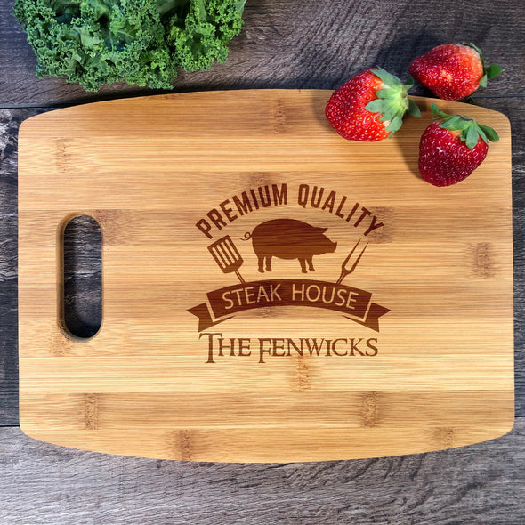 Premium Quality Steak House. Personalized Cutting Board. Customizable Gifts. M38