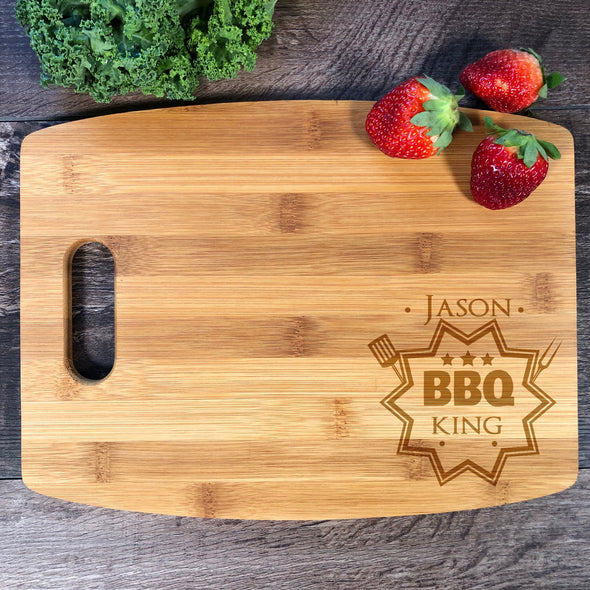 BBQ King. Engraved Cutting Board. Customizable Gifts. M39