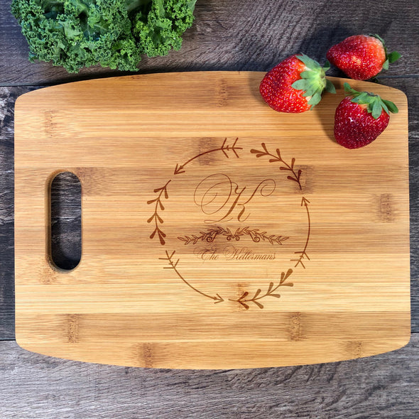 Customizable Board.  Monogram. Family Name. M26