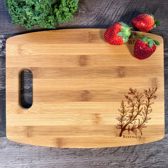 Rosemary Cutting Board. Custom Board. Herbs. M63