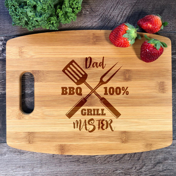 Grill Master. Engraved Cutting Board. Gift For Dad M36