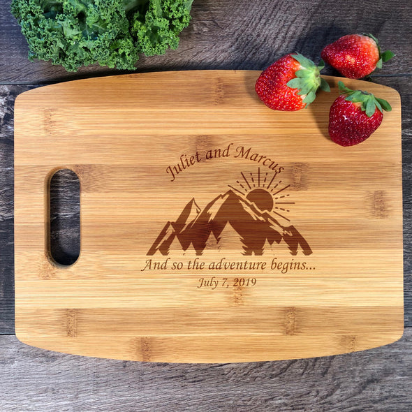Custom Cutting Board. And So The Adventure Begins. Customized. Wedding Gift. M41