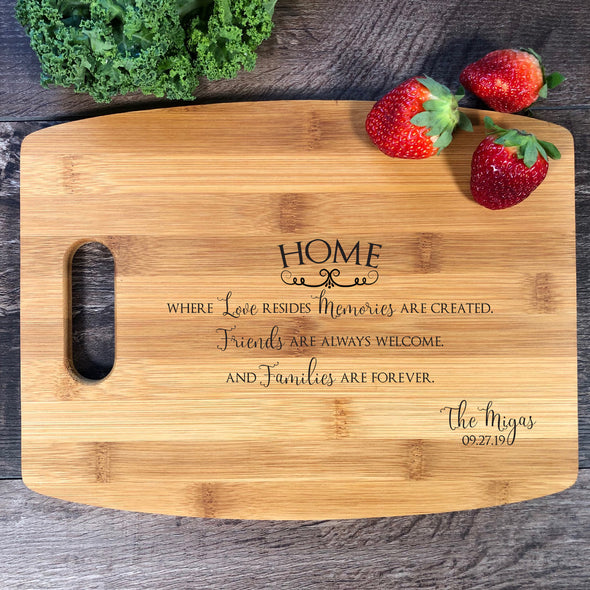 Home Is Where Memories Created. Custon Cutting Board. M55