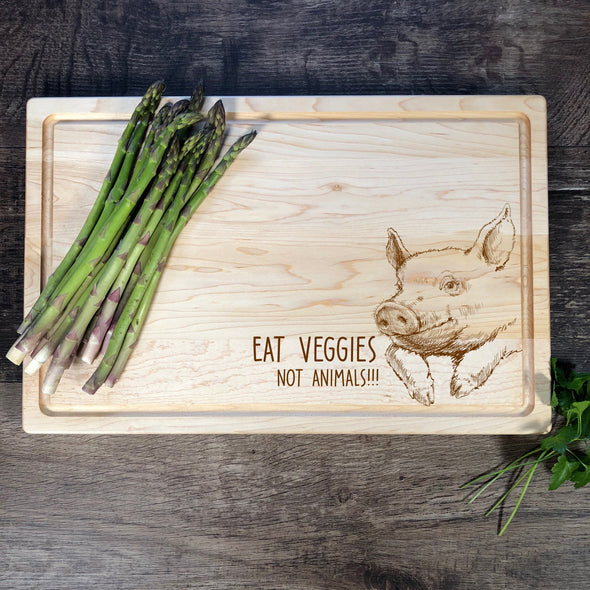 Personalized Cheese Board. Eat Veggies Not Animals M45