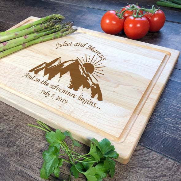 Custom Cutting Board. And So The Adventure Begins. Customized. Wedding Gift. M41