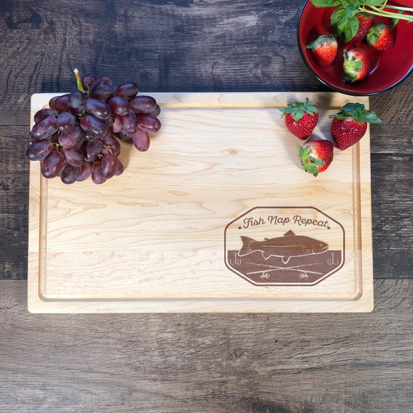 Fish Nap Repeat Cutting Board. M62