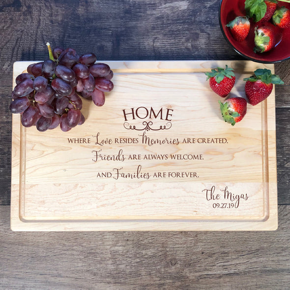 Home Is Where Memories Created. Custon Cutting Board. M55