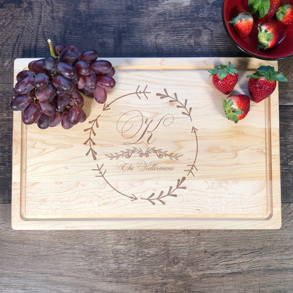 Customizable Board.  Monogram. Family Name. M26