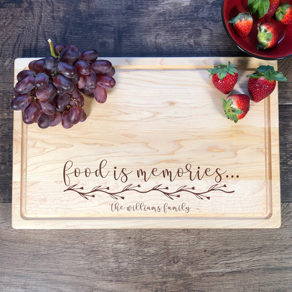 Food Is Memories. Custom Cutting Board. Personalized Board. M31