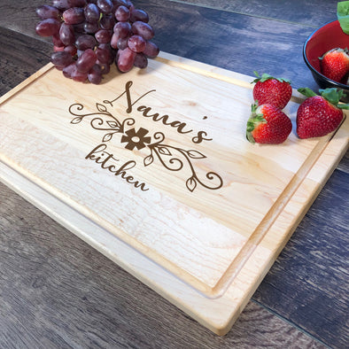 Nana's Kitchen. Engraved Cutting Board. Grandma. Granny. Mommy. Custom Name. M49