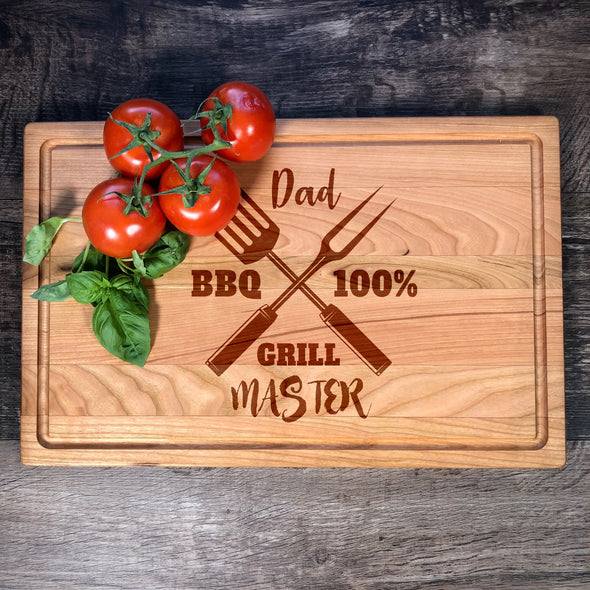 Grill Master. Engraved Cutting Board. Gift For Dad M36