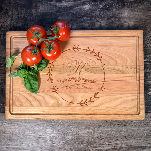 Customizable Board.  Monogram. Family Name. M26
