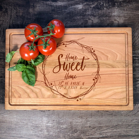 Home Sweet Home. GPS Coordinates. Personalized Board. Bamboo Board. M28