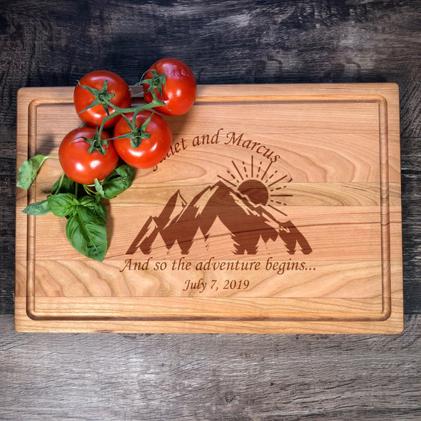 Custom Cutting Board. And So The Adventure Begins. Customized. Wedding Gift. M41