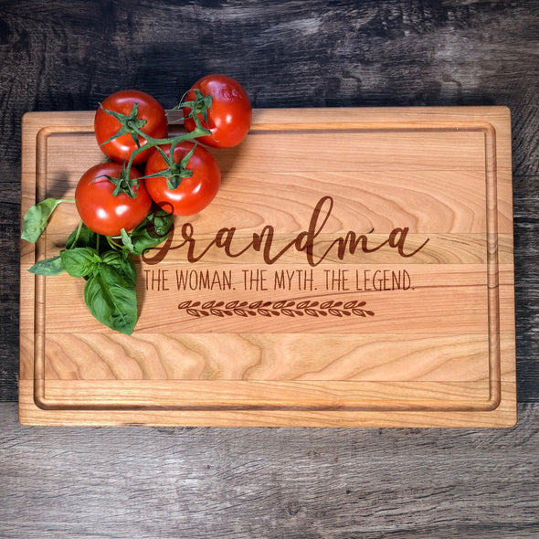 Grandma The Woman, The Myth, The Legend. Custom Cutting Board. M50