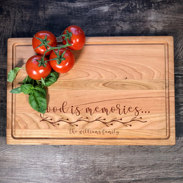 Food Is Memories. Custom Cutting Board. Personalized Board. M31