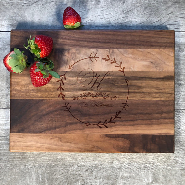 Customizable Board.  Monogram. Family Name. M26