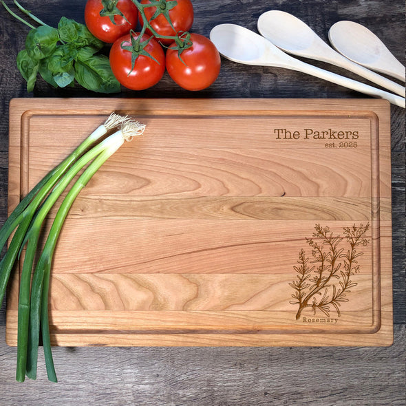 Rosemary Cutting Board. Custom Board. Herbs. M63