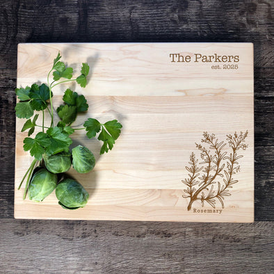 Rosemary Cutting Board. Custom Board. Herbs. M63