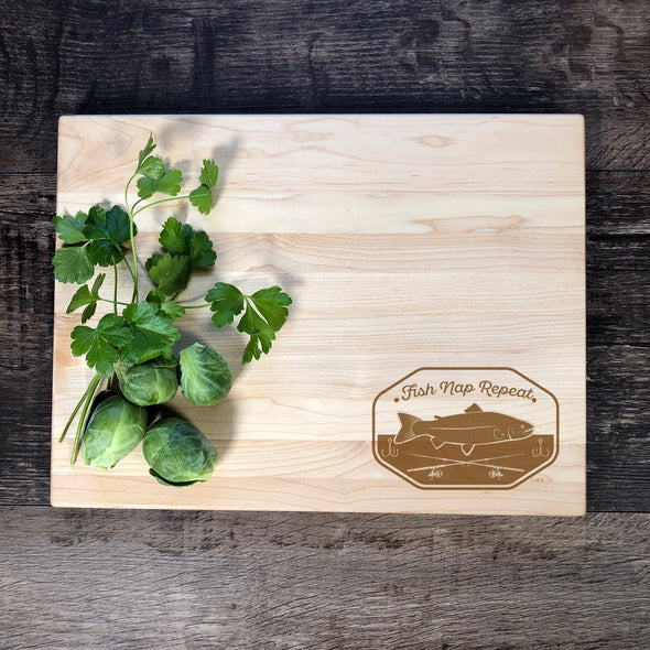Fish Nap Repeat Cutting Board. M62