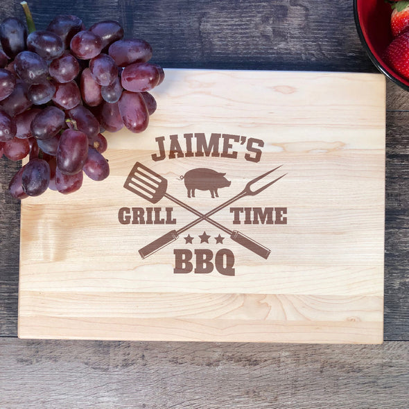Custom Cutting Board. Grill Time BBQ. M40