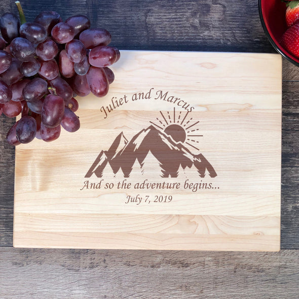 Custom Cutting Board. And So The Adventure Begins. Customized. Wedding Gift. M41