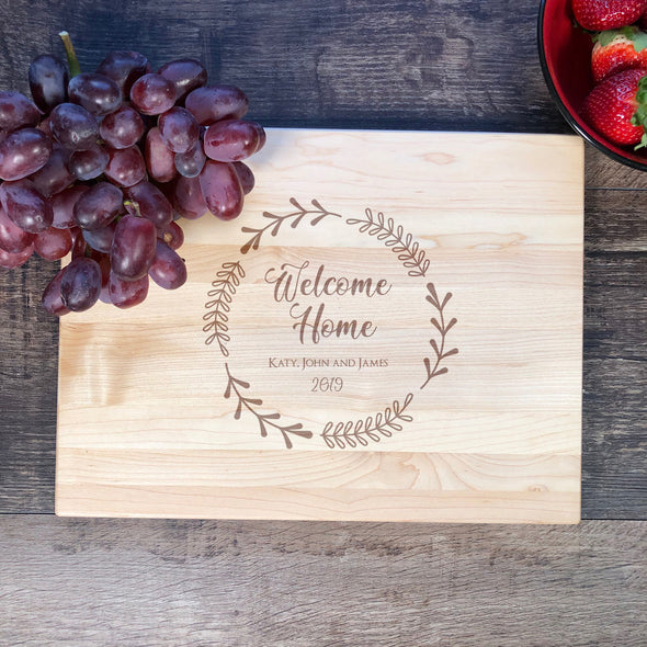 Welcome Home Custom Cutting Board. New House. Realtors Gift M27