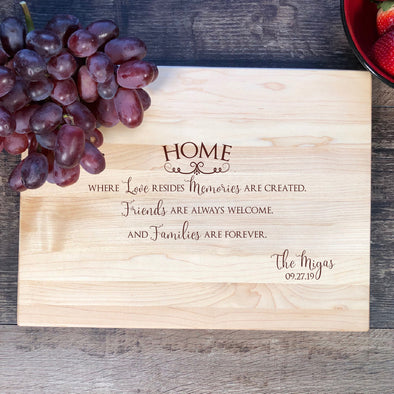 Home Is Where Memories Created. Custon Cutting Board. M55
