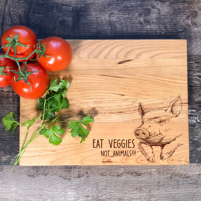 Personalized Cheese Board. Eat Veggies Not Animals M45