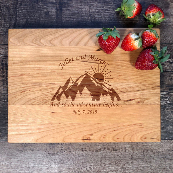 Custom Cutting Board. And So The Adventure Begins. Customized. Wedding Gift. M41