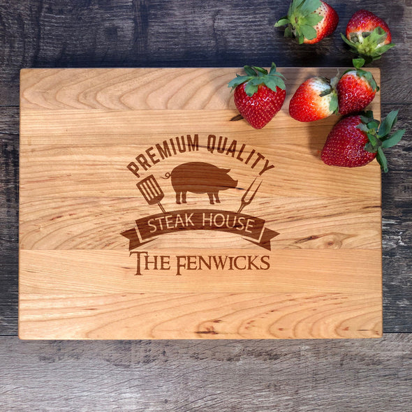 Premium Quality Steak House. Personalized Cutting Board. Customizable Gifts. M38
