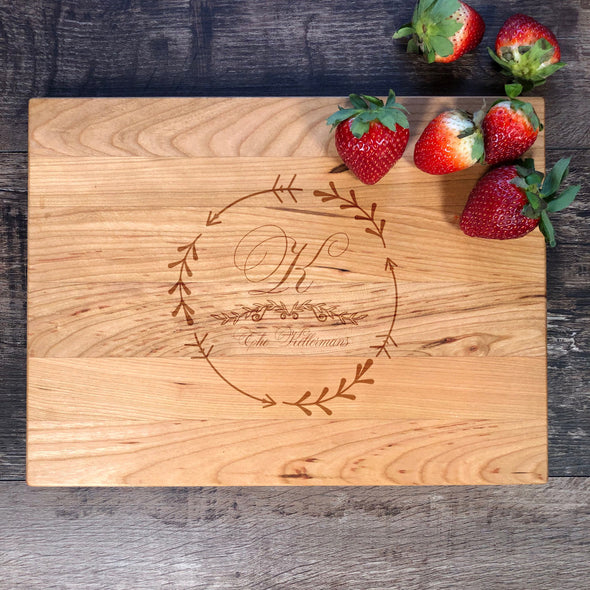 Customizable Board.  Monogram. Family Name. M26