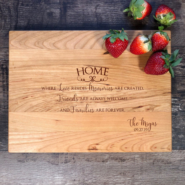 Home Is Where Memories Created. Custon Cutting Board. M55