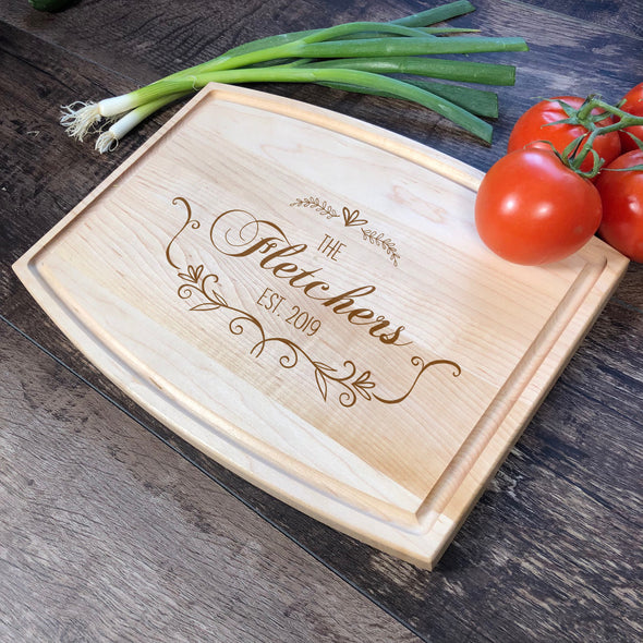 Wood Cutting Boards. Family Name. Anniversary Gift. M12