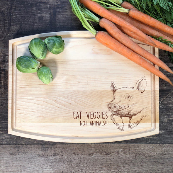 Personalized Cheese Board. Eat Veggies Not Animals M45