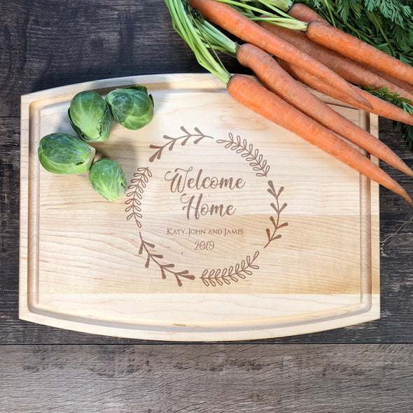 Welcome Home Custom Cutting Board. New House. Realtors Gift M27
