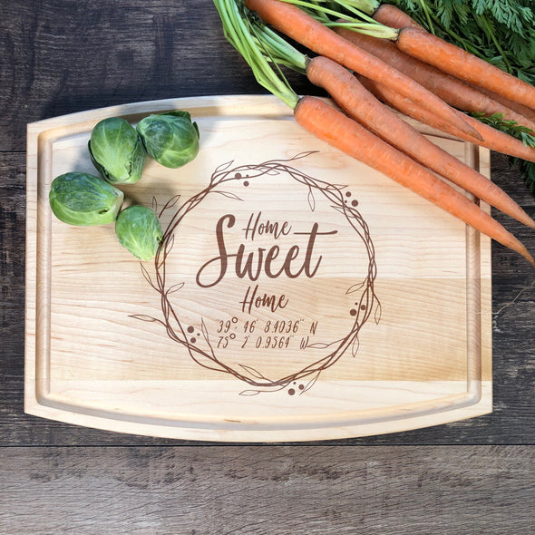 Home Sweet Home. GPS Coordinates. Personalized Board. Bamboo Board. M28