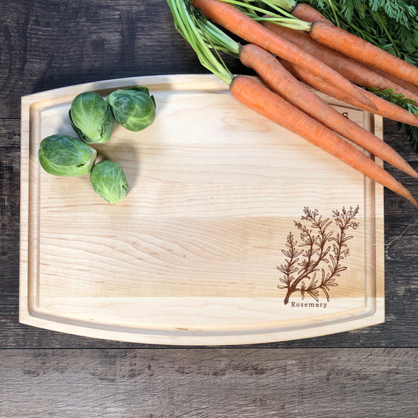 Rosemary Cutting Board. Custom Board. Herbs. M63